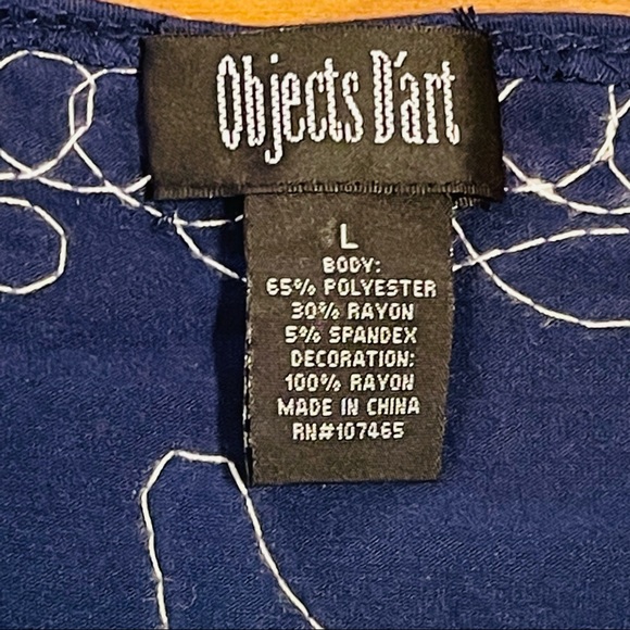 Objects D’art Dressy Top SZ L 🌸🌸 - Picture 5 of 6
